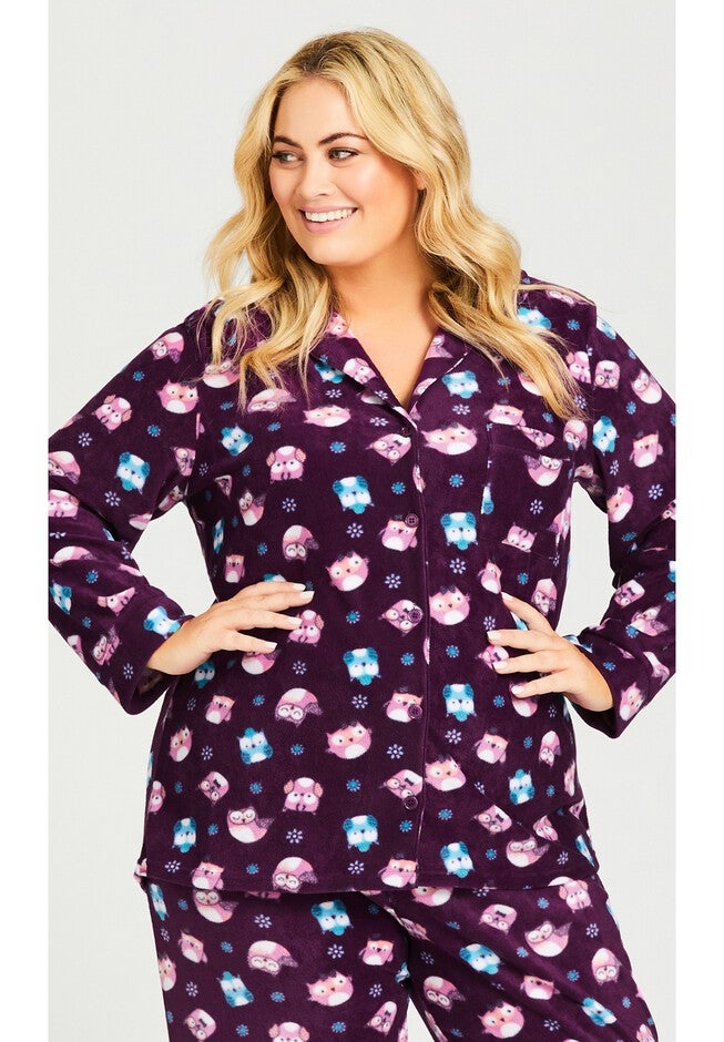 Button Owl Sleep Top, OWL PRINT, hi-res image number null