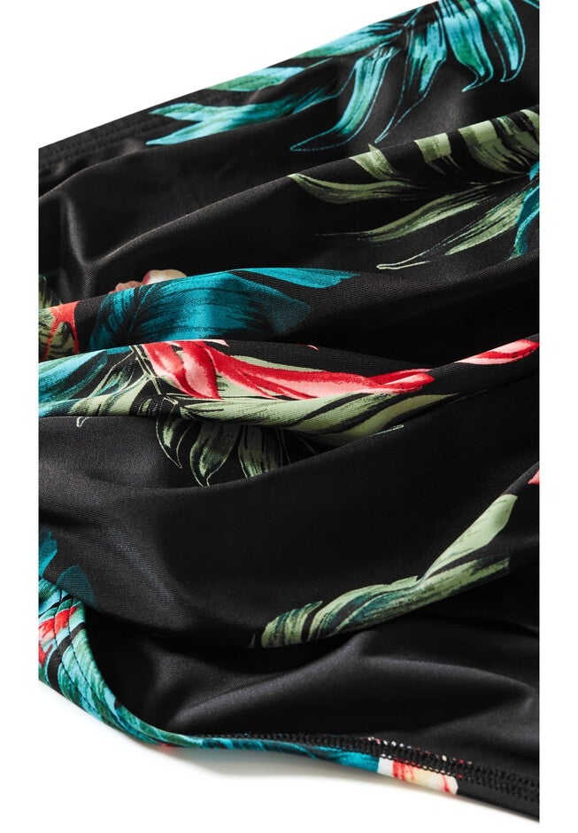 Ingrid Ruched Print Brief - black, BLACK, alternate image number null