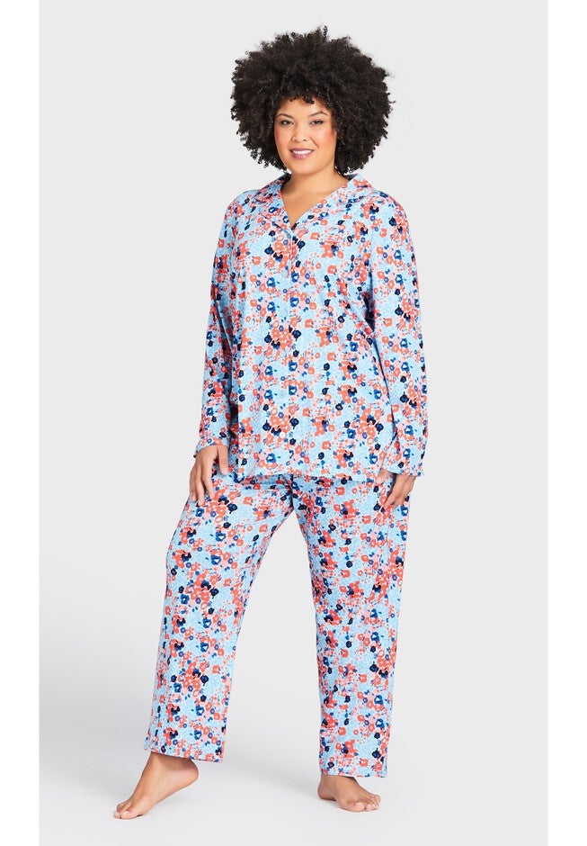 Button Print Sleep Top, FLORAL, alternate image number null