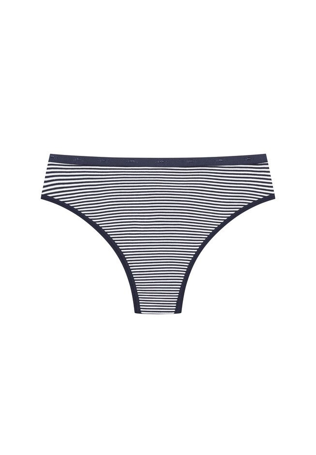 Cotton Stripe Thong, INDIGO STRIPE, alternate image number 2