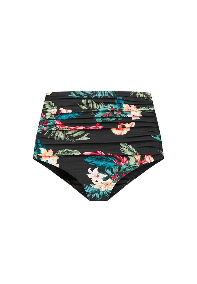 Ingrid Ruched Print Brief - black, BLACK, alternate image number null