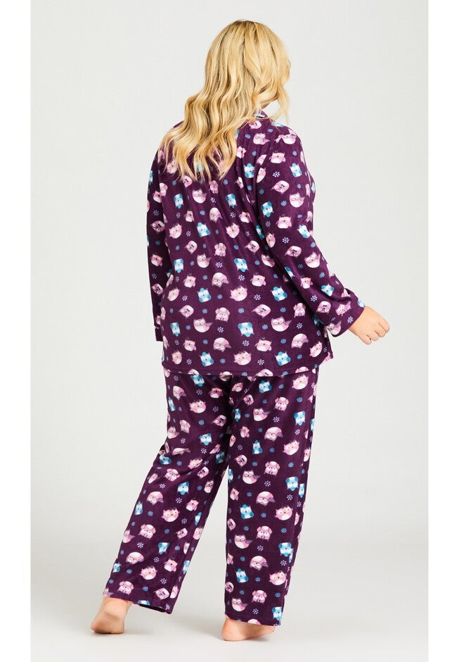 Button Owl Sleep Top, OWL PRINT, alternate image number null