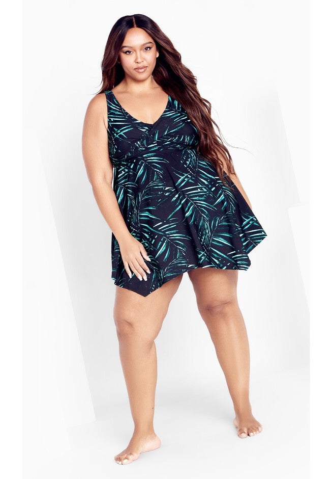 Icon Print Swimdress, AQUA TROPICS PRINT, alternate image number null