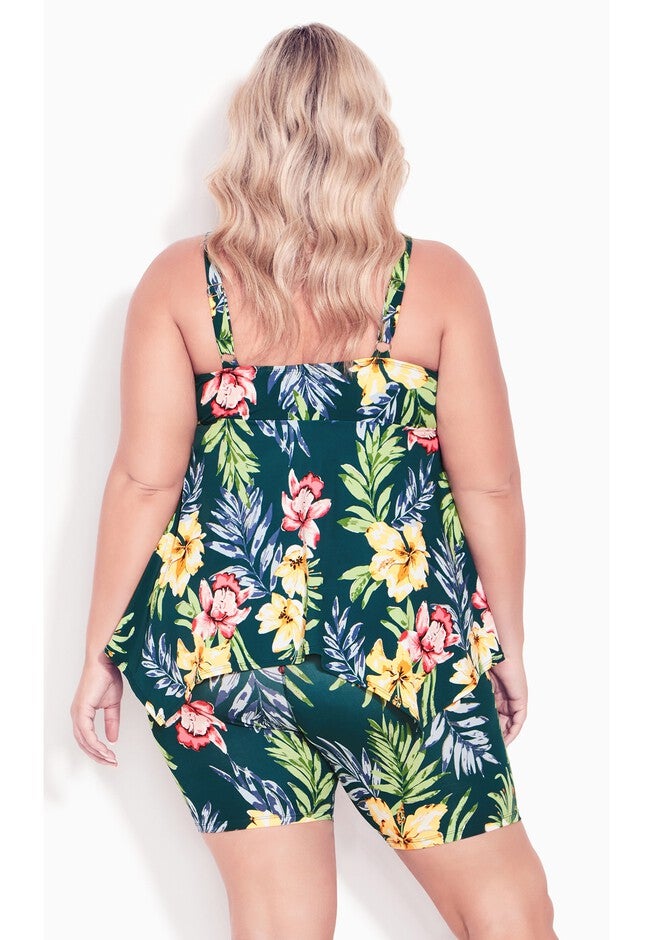 Handkerchief Print Tankini Top, RAVEN, alternate image number 2