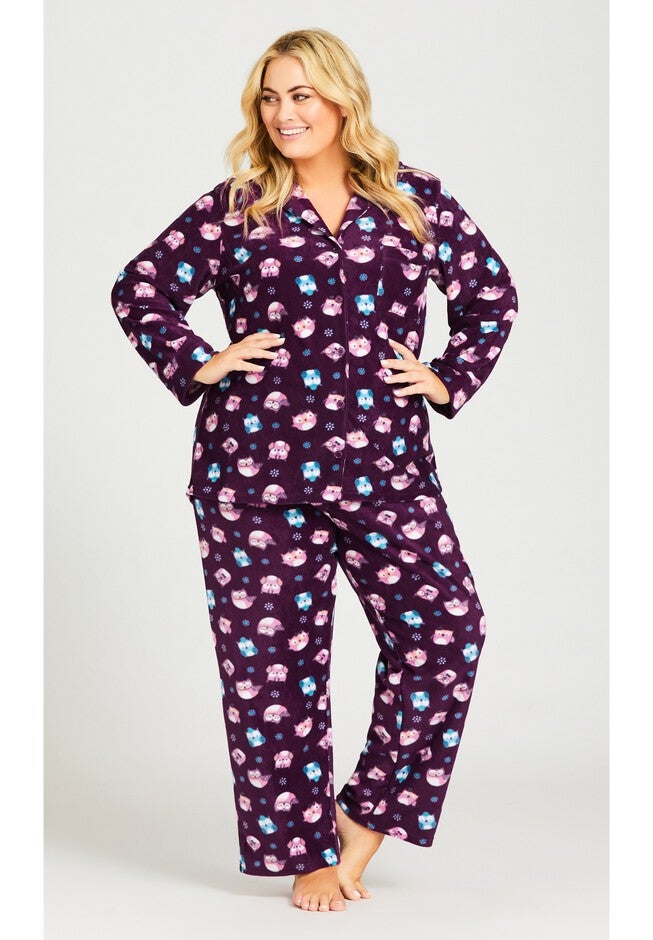 Button Owl Sleep Top, OWL PRINT, alternate image number null