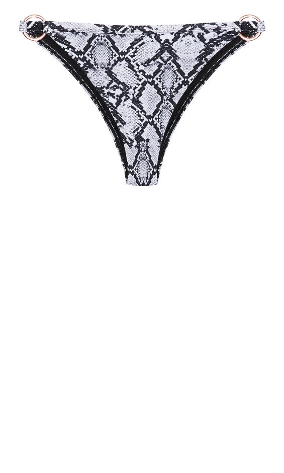 Greta Print Bikini Bottom - black snake, BLACK, alternate image number null