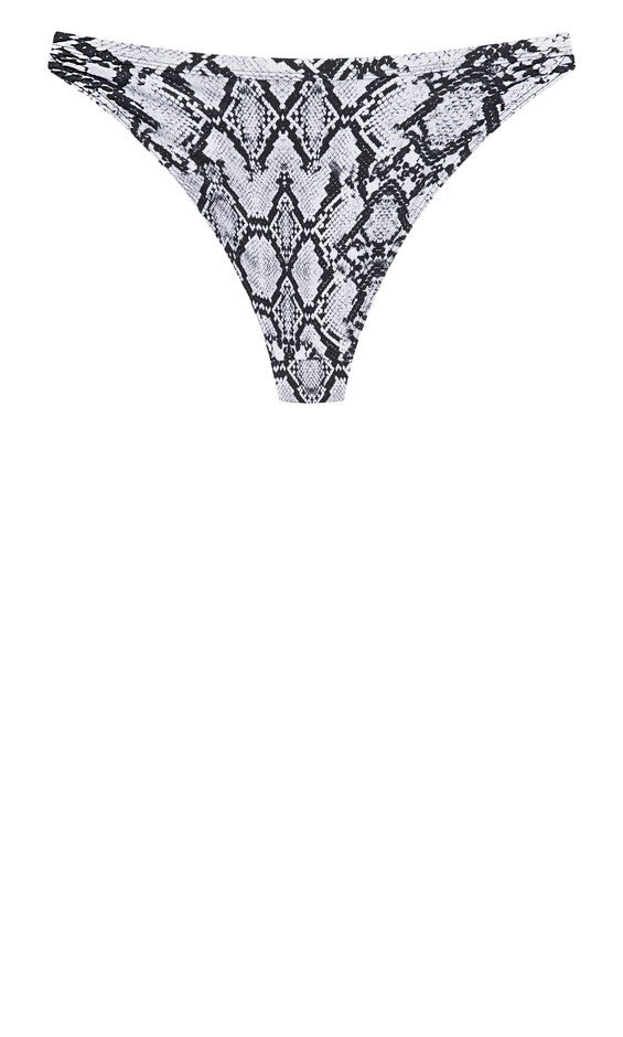 Greta Print Bikini Bottom - black snake, BLACK, alternate image number null