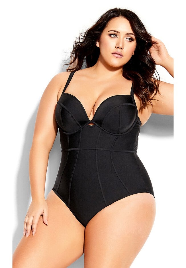 Grenada Underwire 1 Piece - black, BLACK, hi-res image number 0