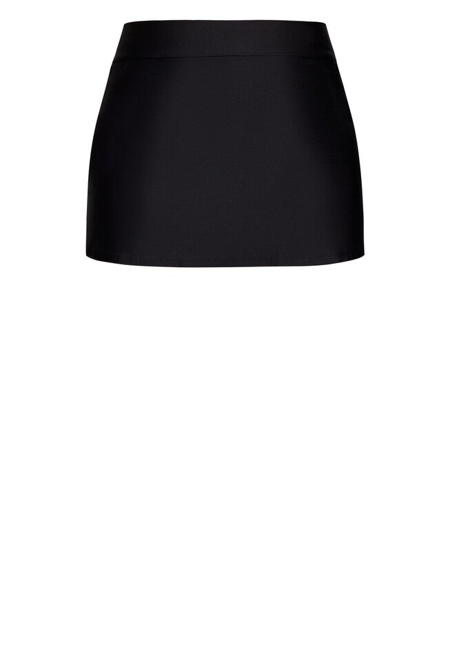 Flare Knit Swim Skirt, BLACK, alternate image number null