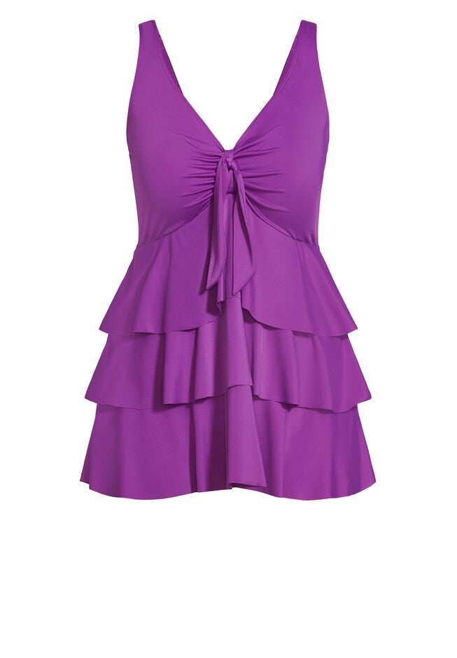 Ruffled Tankini Top, BRIGHT VIOLET, alternate image number null