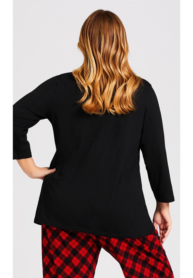 Snowflake Sleep Top, BLACK, on-hover image number null