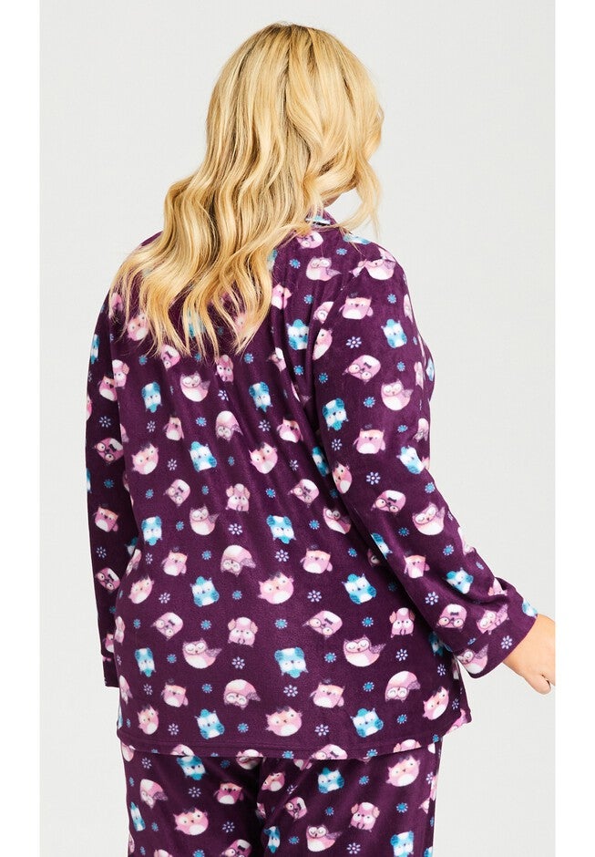 Button Owl Sleep Top, OWL PRINT, on-hover image number null