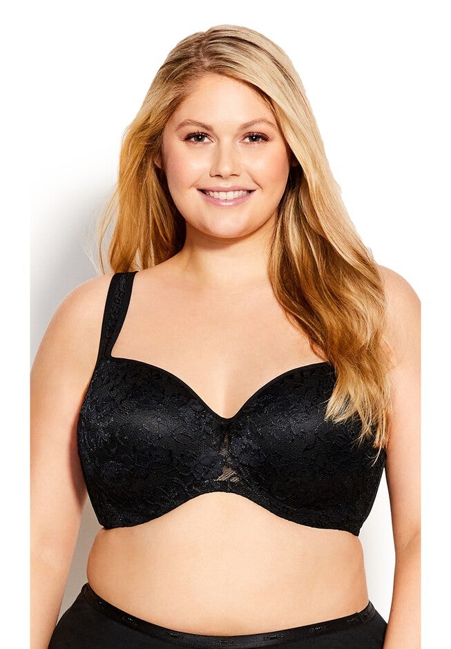Lace Balconette Bra Contouring Underwire Bra, BLACK, hi-res image number null