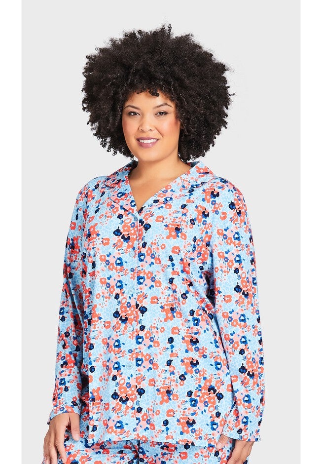 Button Print Sleep Top, FLORAL, hi-res image number null