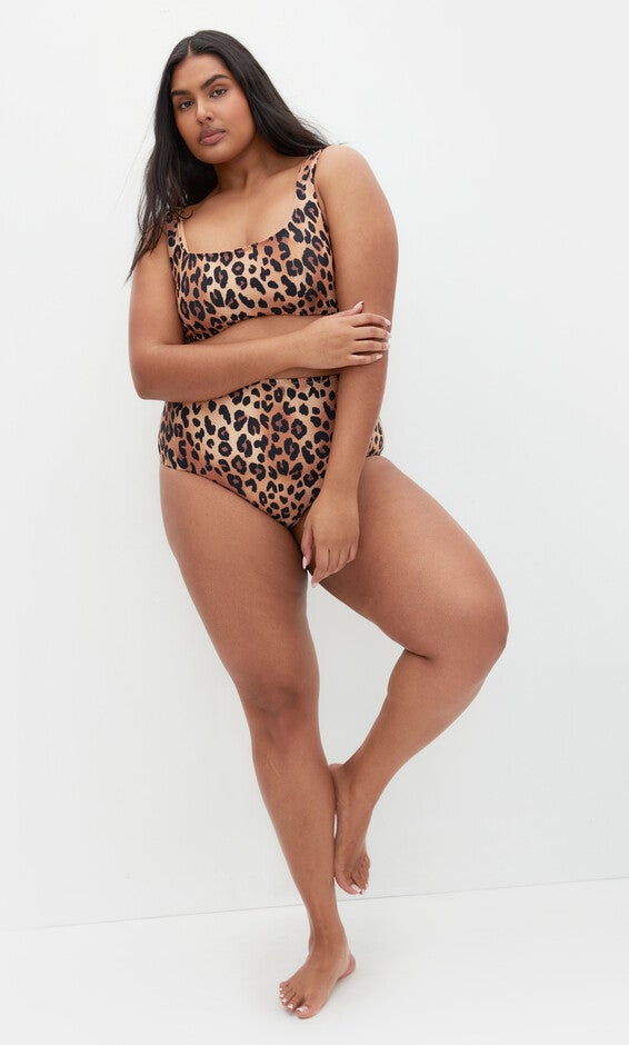 Vigo Print Underwire Bikini Top - animal, BROWN, alternate image number null