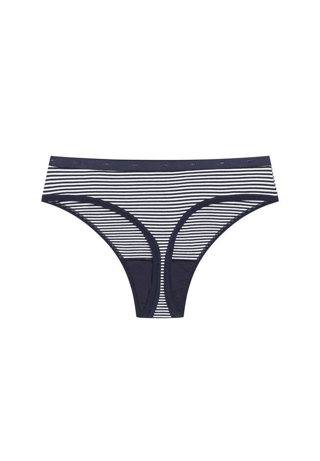Cotton Stripe Thong, INDIGO STRIPE, alternate image number 3