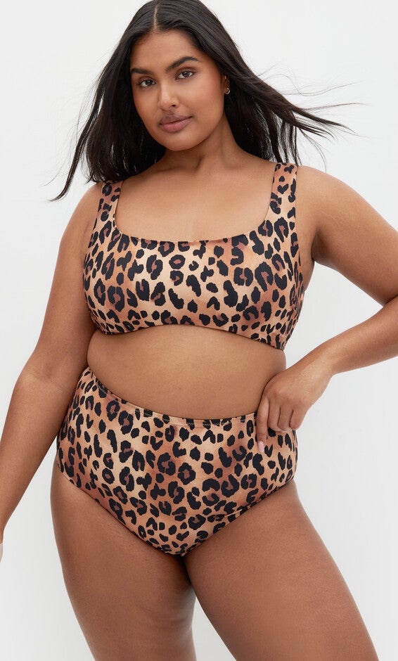 Vigo Print Underwire Bikini Top - animal, BROWN, alternate image number null