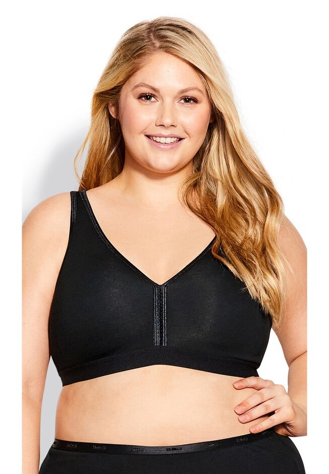 Basic Cotton Bra, BLACK, hi-res image number null