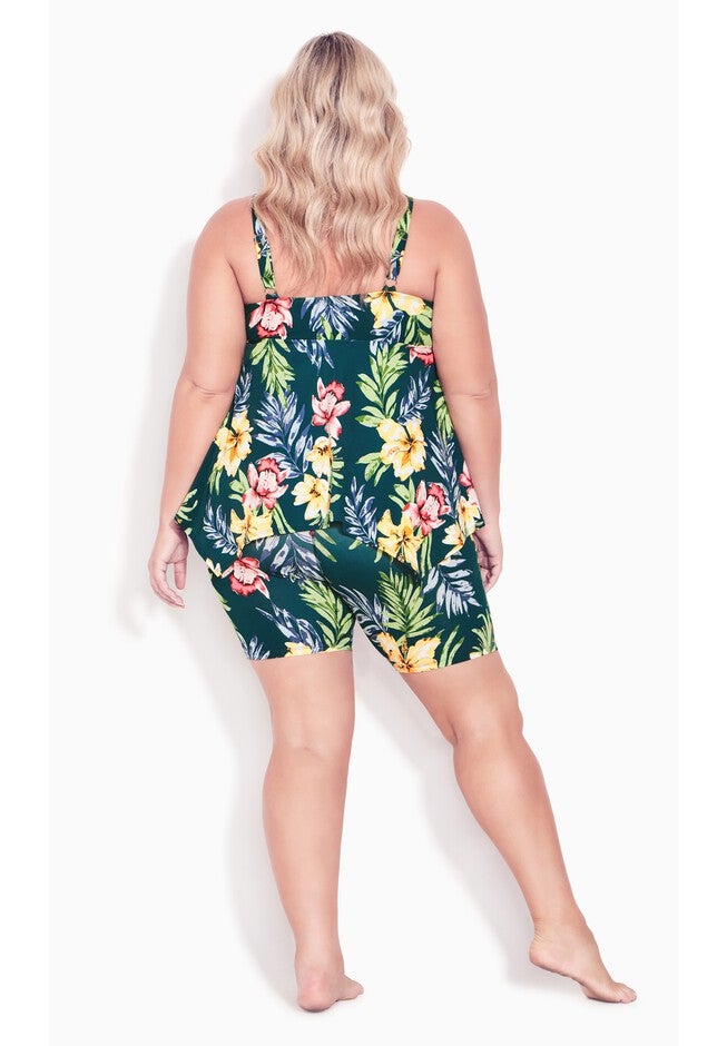 Handkerchief Print Tankini Top, RAVEN, alternate image number 3