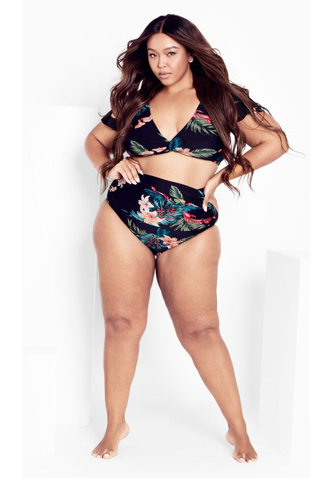 Ingrid Ruched Print Brief - black, BLACK, on-hover image number null