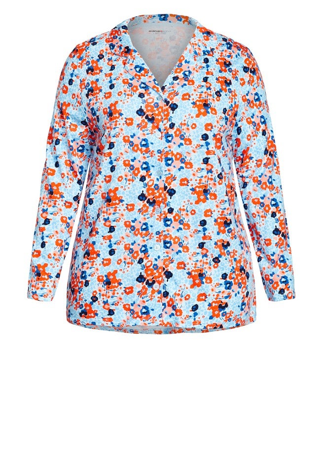 Button Print Sleep Top, FLORAL, alternate image number null