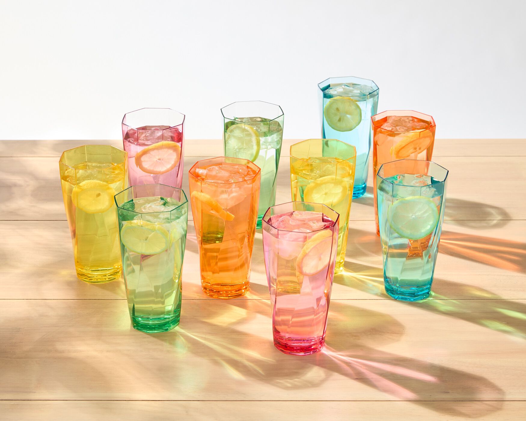 10-Pc. Creative Ware Twist 24 oz Acrylic Tumblers, ASSORTED, hi-res image number 0