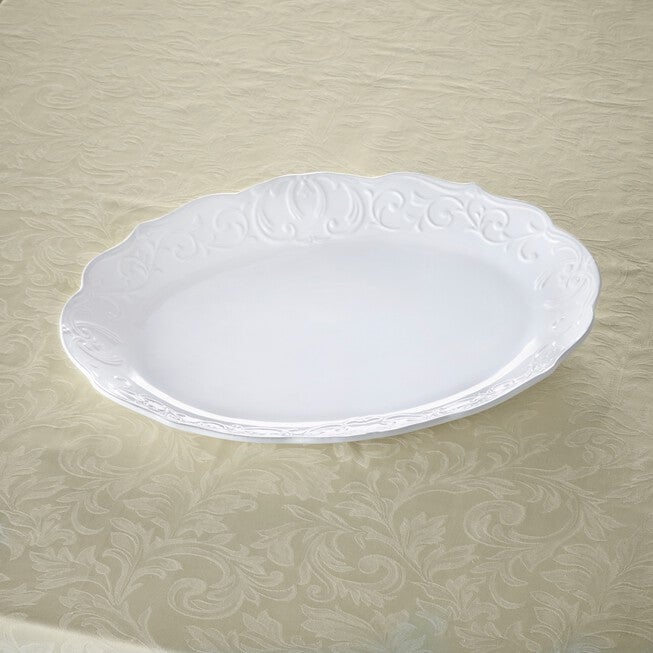 18 3/4 inches Bountiful Joy Turkey Platter, WHITE, hi-res image number 0