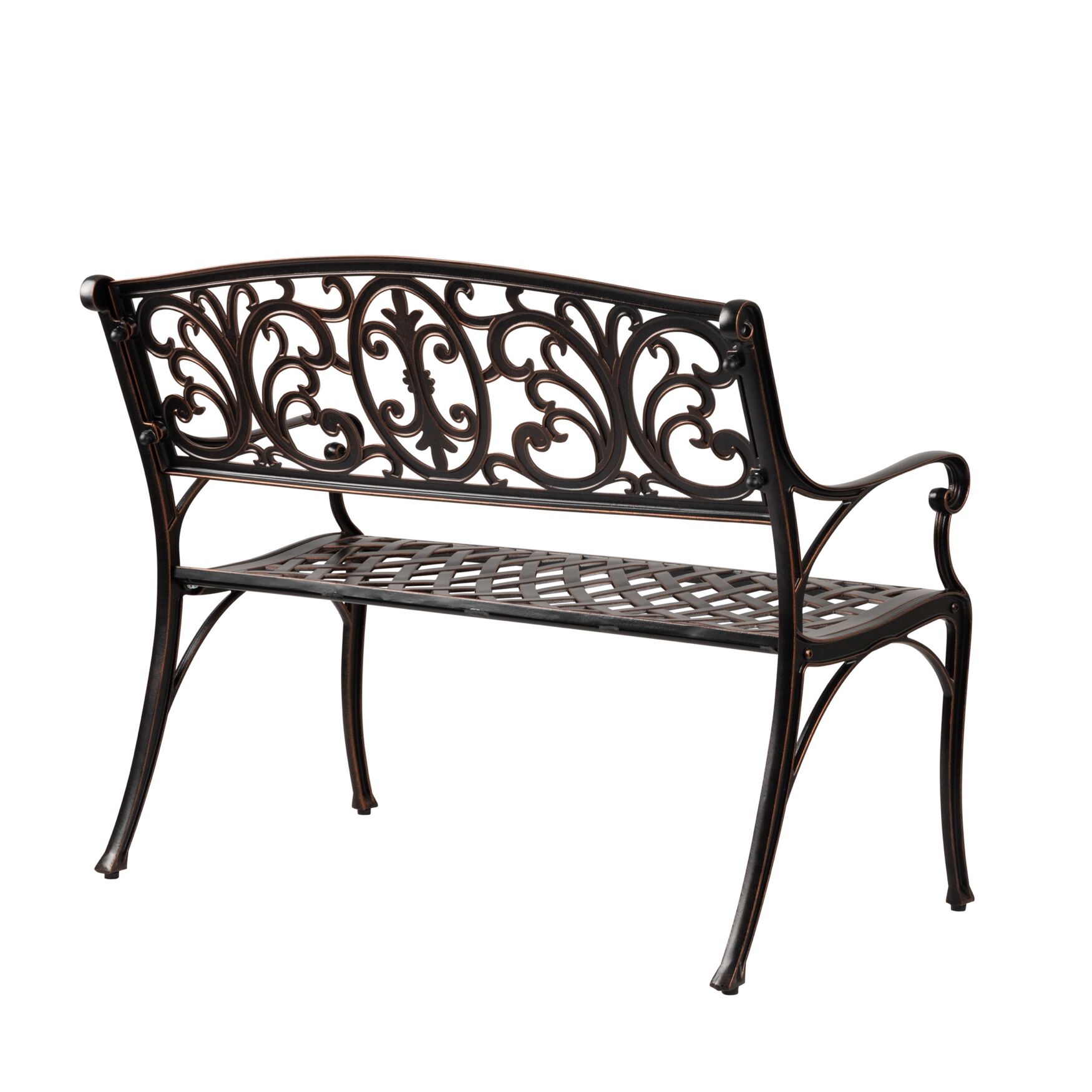 Decatur Cast-Aluminum Patio Bench, , alternate image number 5