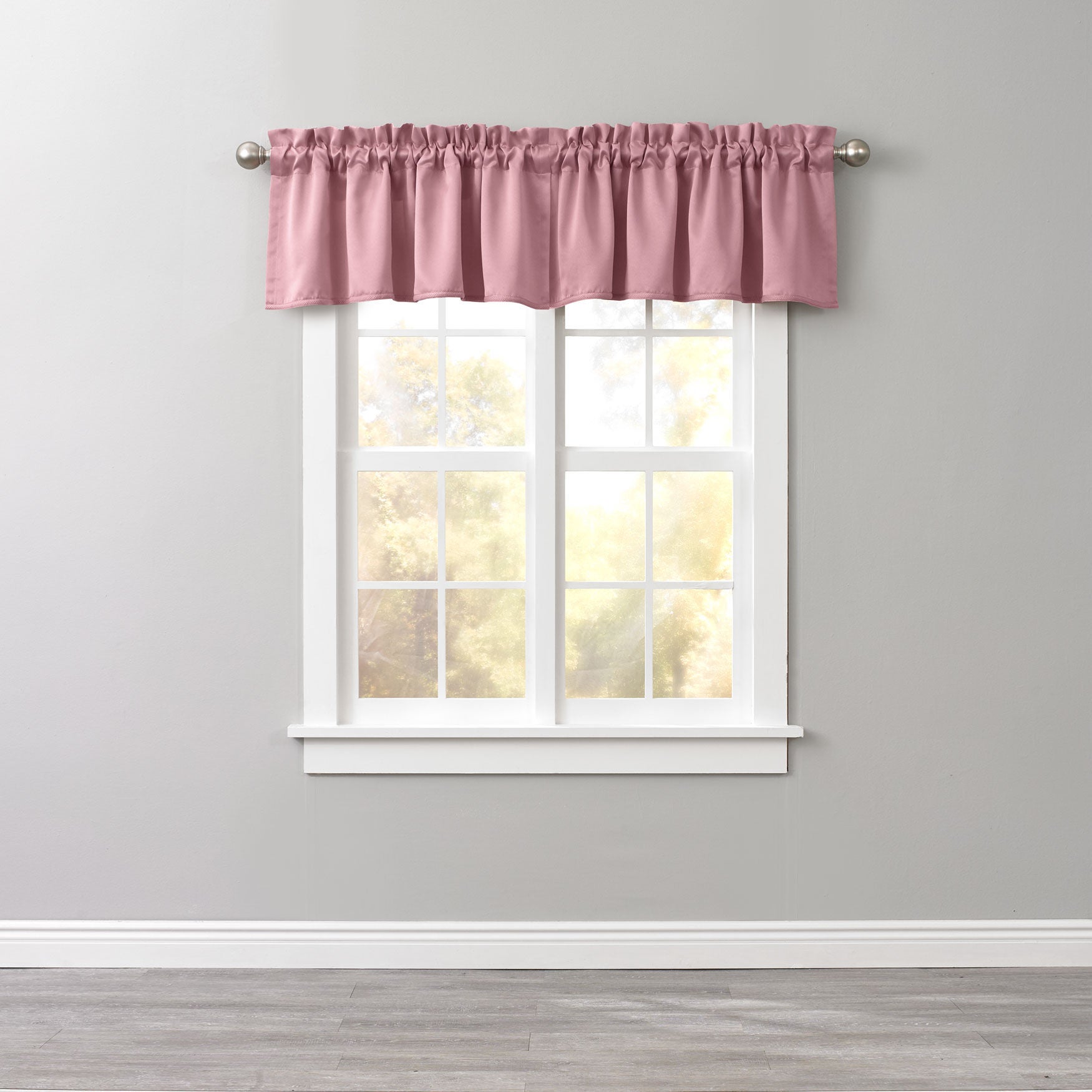 BH Studio Room-Darkening Rod-Pocket Valance, PALE ROSE, hi-res image number 0