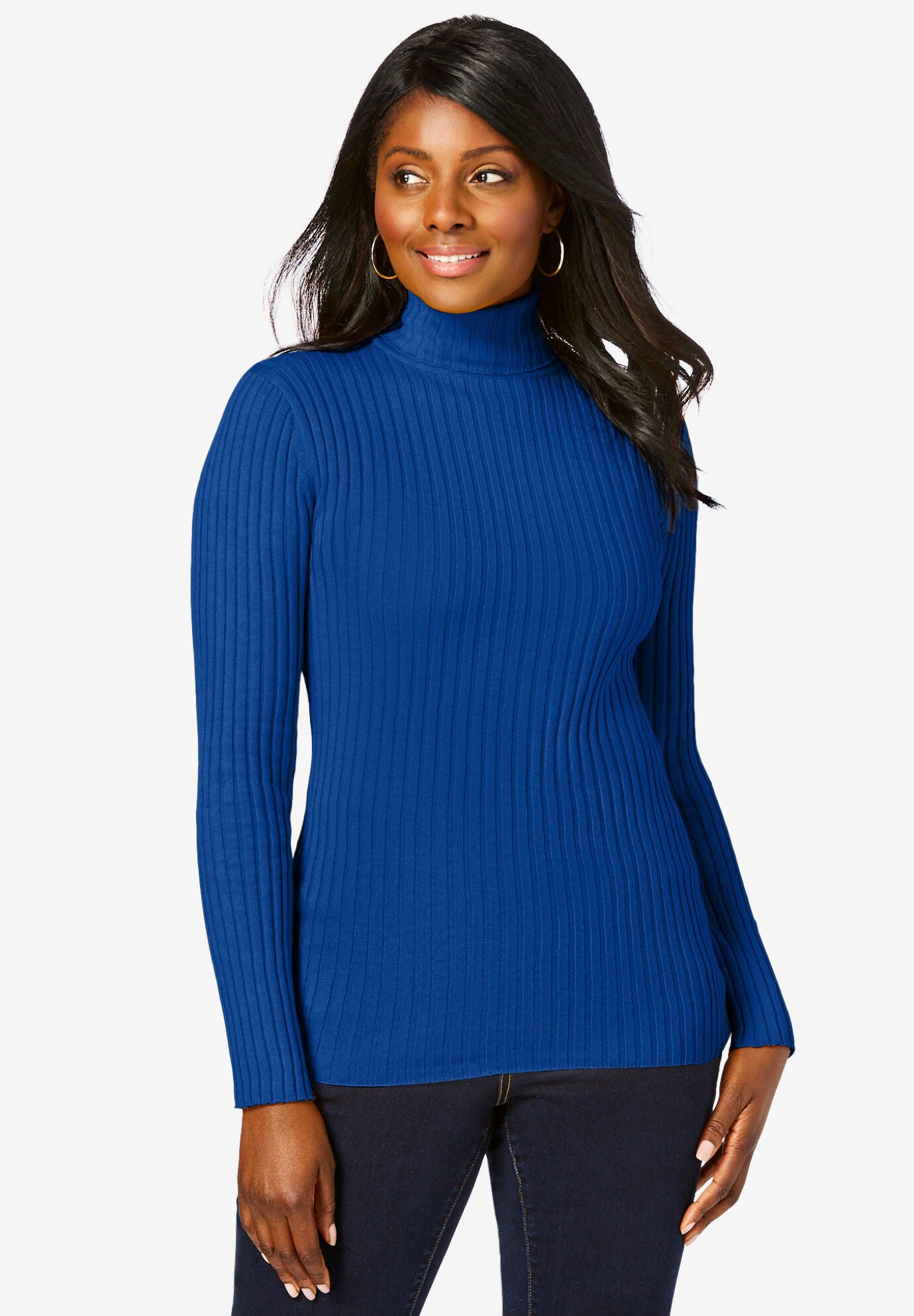 Ribbed Cotton Turtleneck Sweater