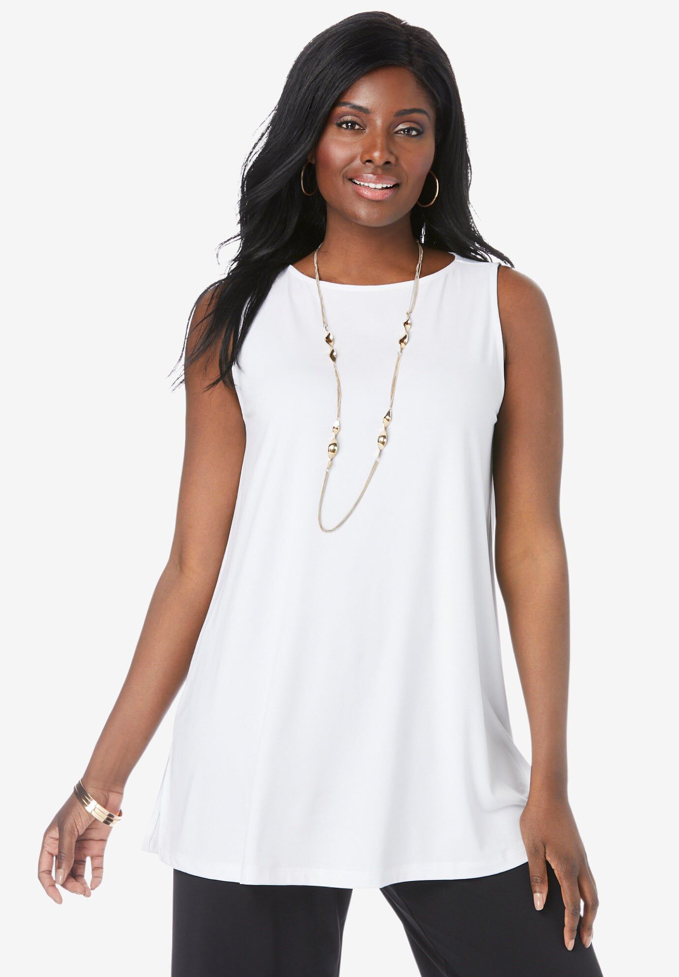 Stretch Knit Tunic Tank