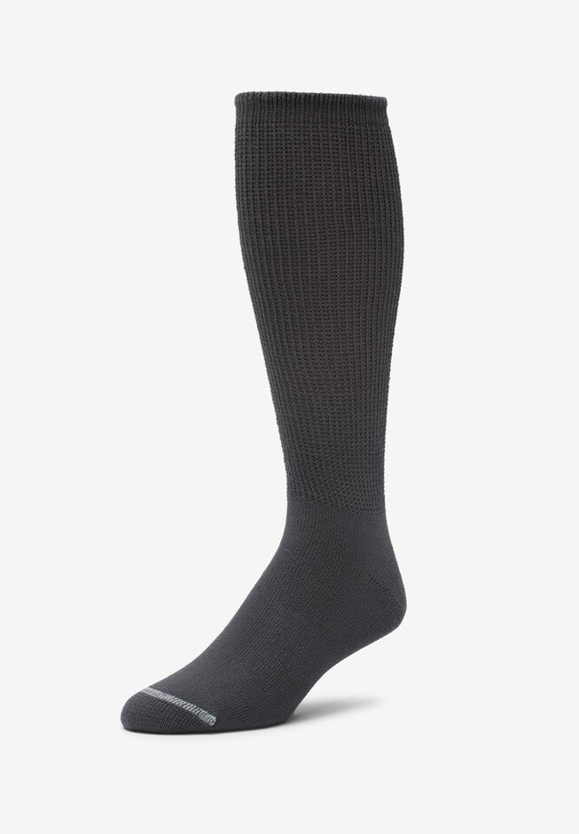 Diabetic Crew Socks with Extra Wide Footbed, HEATHER CHARCOAL, hi-res image number null