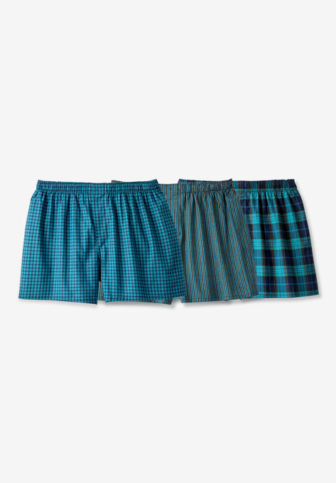 Woven Boxers 3-Pack, NAVY TEAL PACK, hi-res image number null