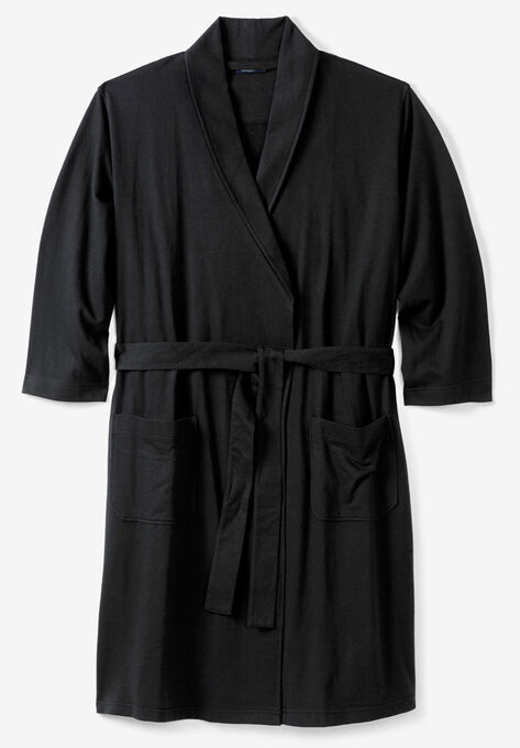 Lightweight Terry Robe, BLACK, hi-res image number null