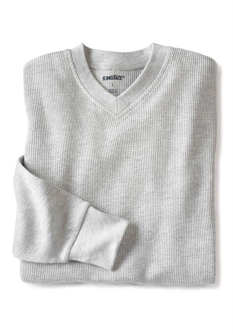 Heavyweight Thermal Underwear V-Neck Tee, HEATHER GREY, hi-res image number null