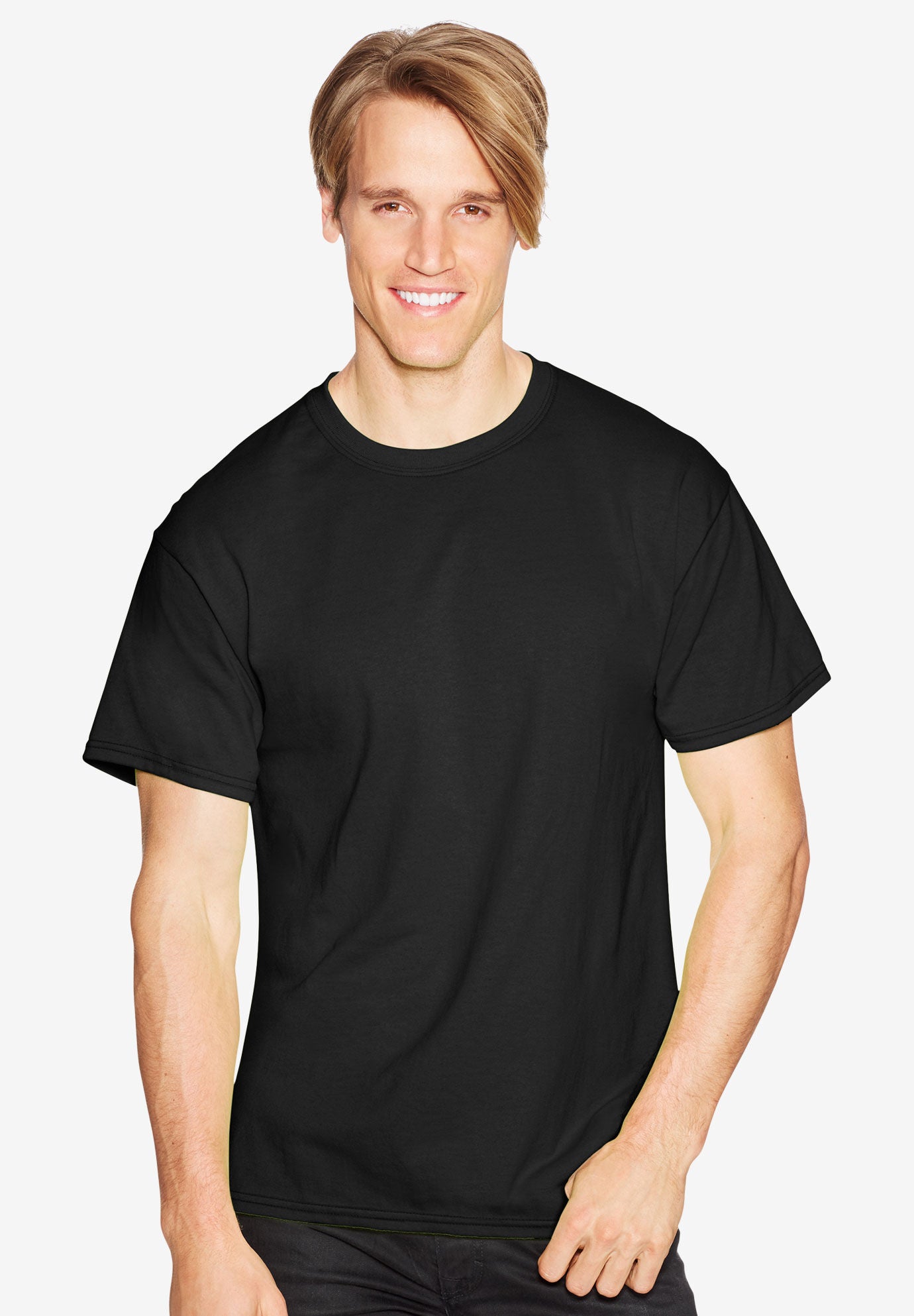 Hanes® ComfortBlend® EcoSmart® Crewneck T-Shirt, BLACK, hi-res image number 0