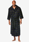 Hooded Microfleece Maxi Robe with Front Pockets, PLAID, hi-res image number null