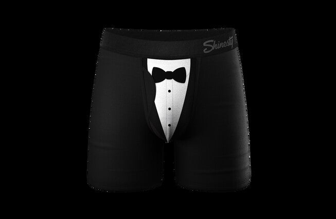 The 009 | Black Tuxedo Ball Hammock® Pouch Underwear With Fly, BLACK, hi-res image number null