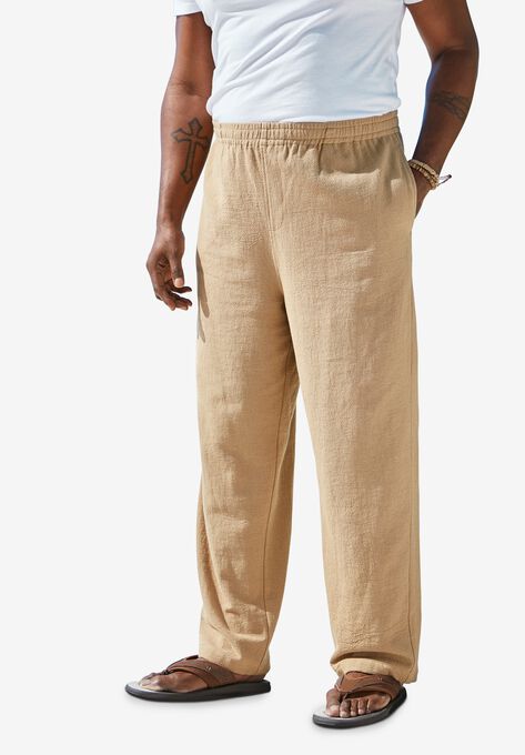 Elastic Waist Gauze Cotton Pants, , hi-res image number null