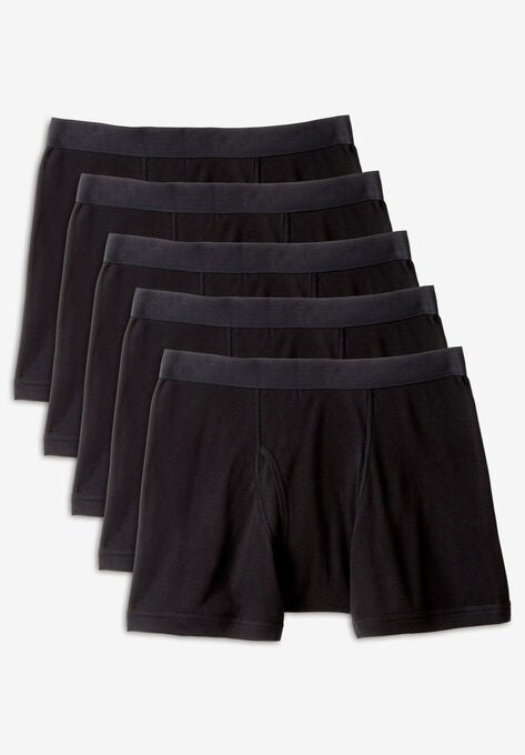 Cotton Boxer Briefs 5-Pack, BLACK, hi-res image number null