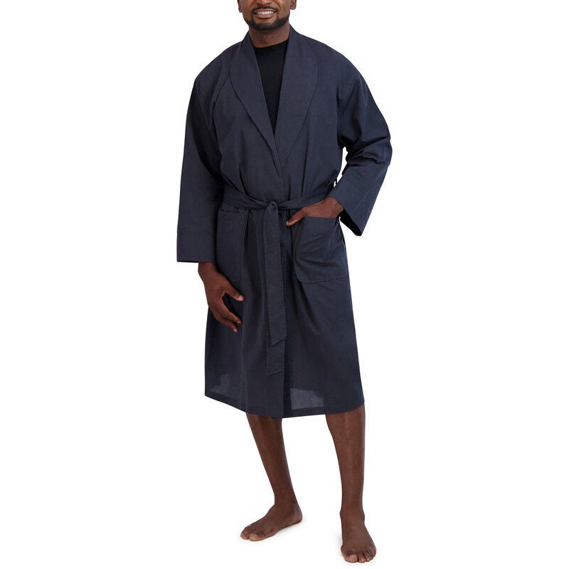 Shawl Collar Robe, BLACK, hi-res image number 0