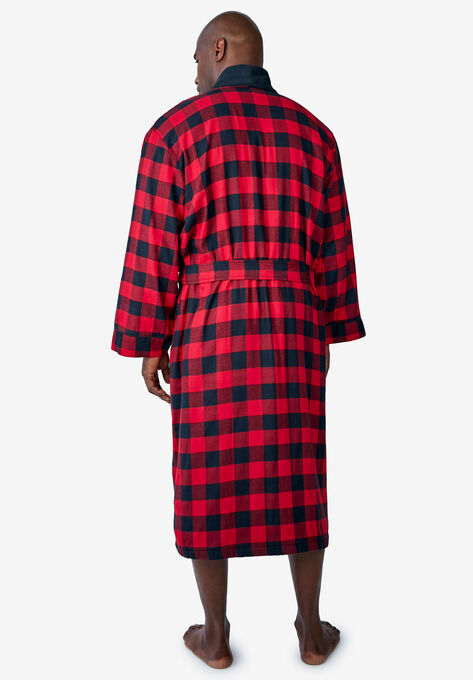 Jersey-Lined Flannel Robe, , on-hover image number null