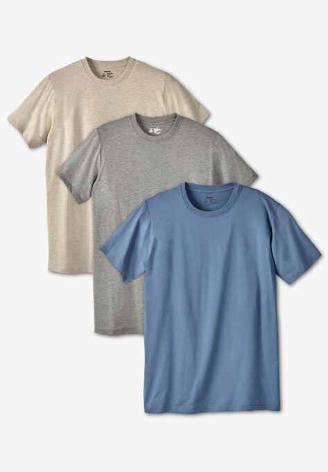 Cotton Crewneck Undershirt 3-Pack, ASSORTED COLORS, hi-res image number null