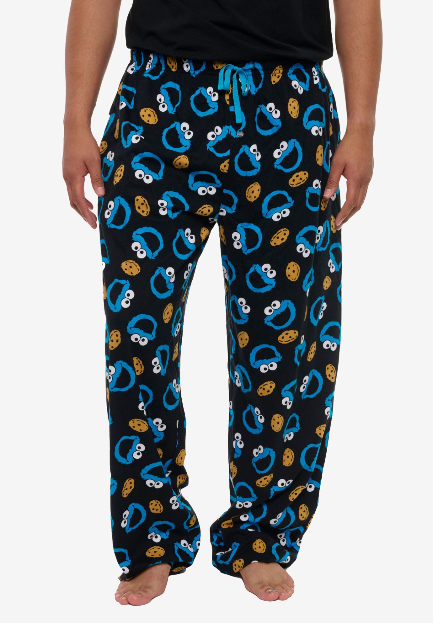 Cookie Monster Pajama Pants Lounge Wear With Pockets, BLUE, alternate image number 3