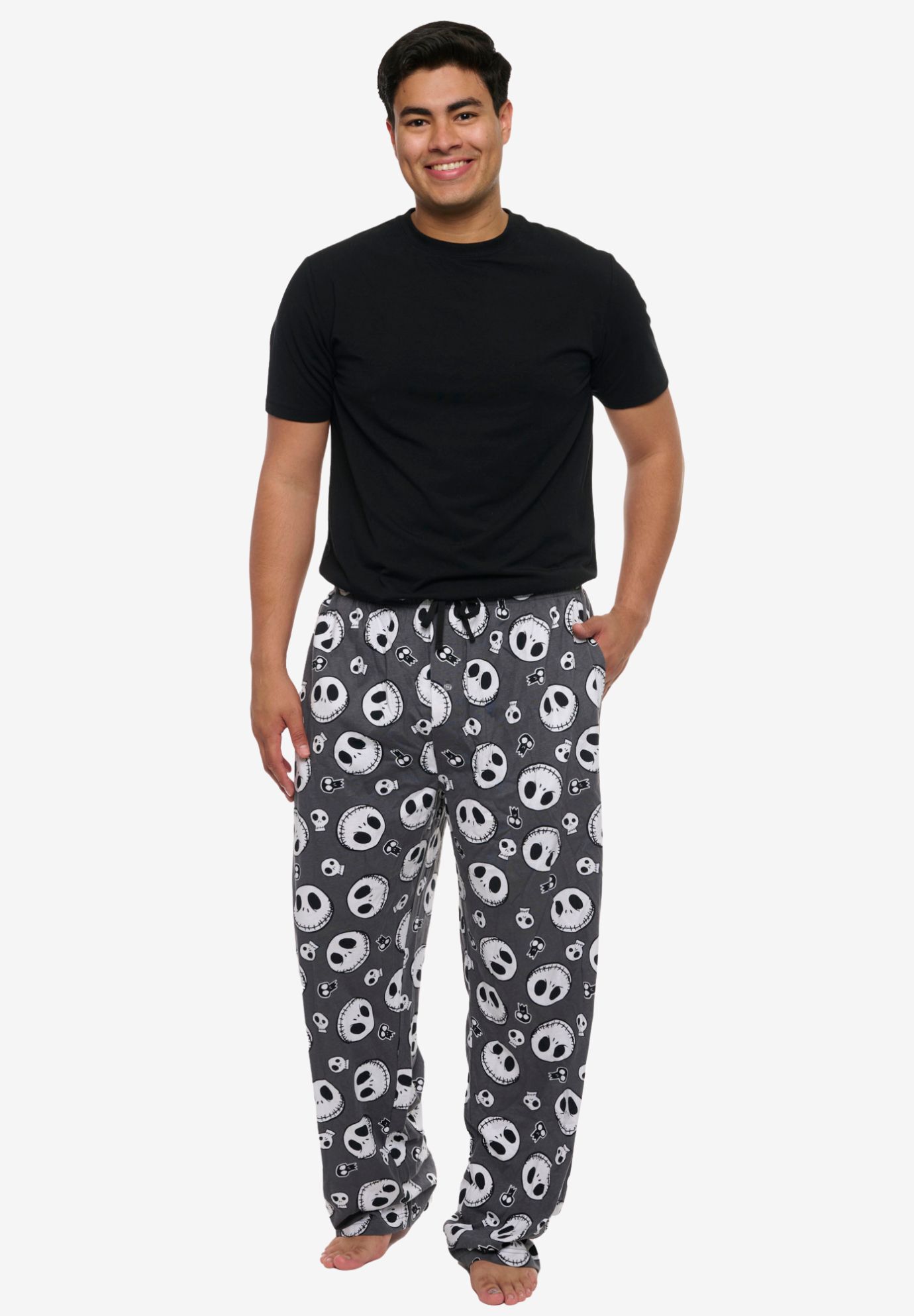 Jack Skellington Pajama Pants Lounge Wear Nightmare Before Christmas, GRAY, alternate image number 2