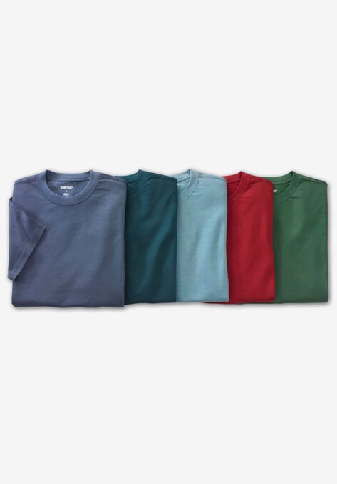 Cotton Crewneck Undershirts 5 pack, ASSORTED COLORS, hi-res image number null
