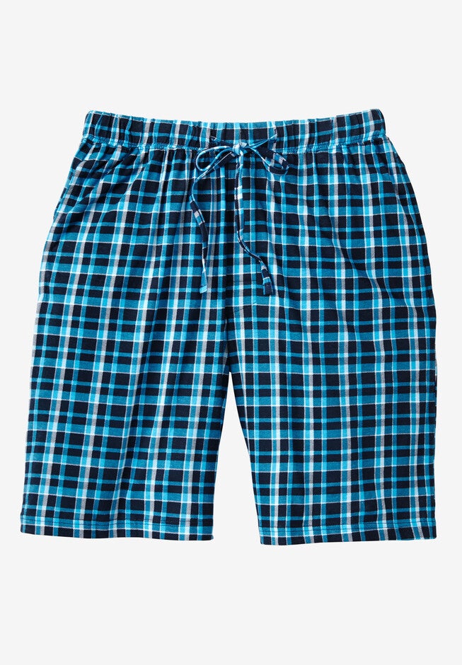 Hanes® 2-Pack Sleep Shorts, BRIGHT NAVY BLUE PLAID, hi-res image number 0