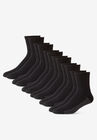 1/4" Length Cushioned Crew 6 Pack Socks, BLACK, hi-res image number null