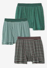 Cotton Boxer Briefs 3-Pack, ASSORTED HUNTER GREEN, hi-res image number null