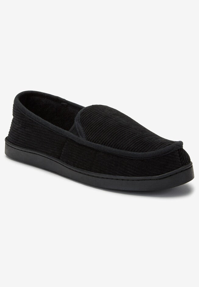 Cotton Corduroy Slippers, BLACK, hi-res image number null